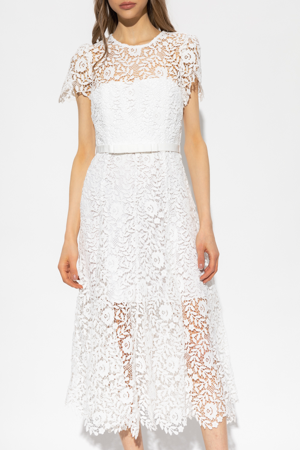 Self portrait white outlet lace dress